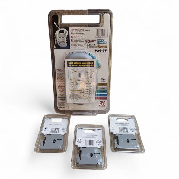 Vintage 1996 Brother P-Touch PT100 Handheld Label Maker System w/ Tape - Picture 2 of 7